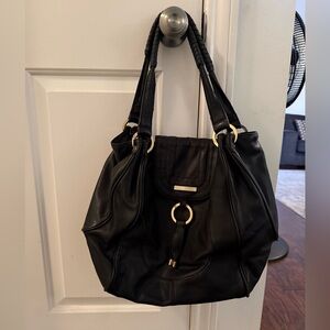 Kelsi Dagger Black Leather Hobo Bag Purse